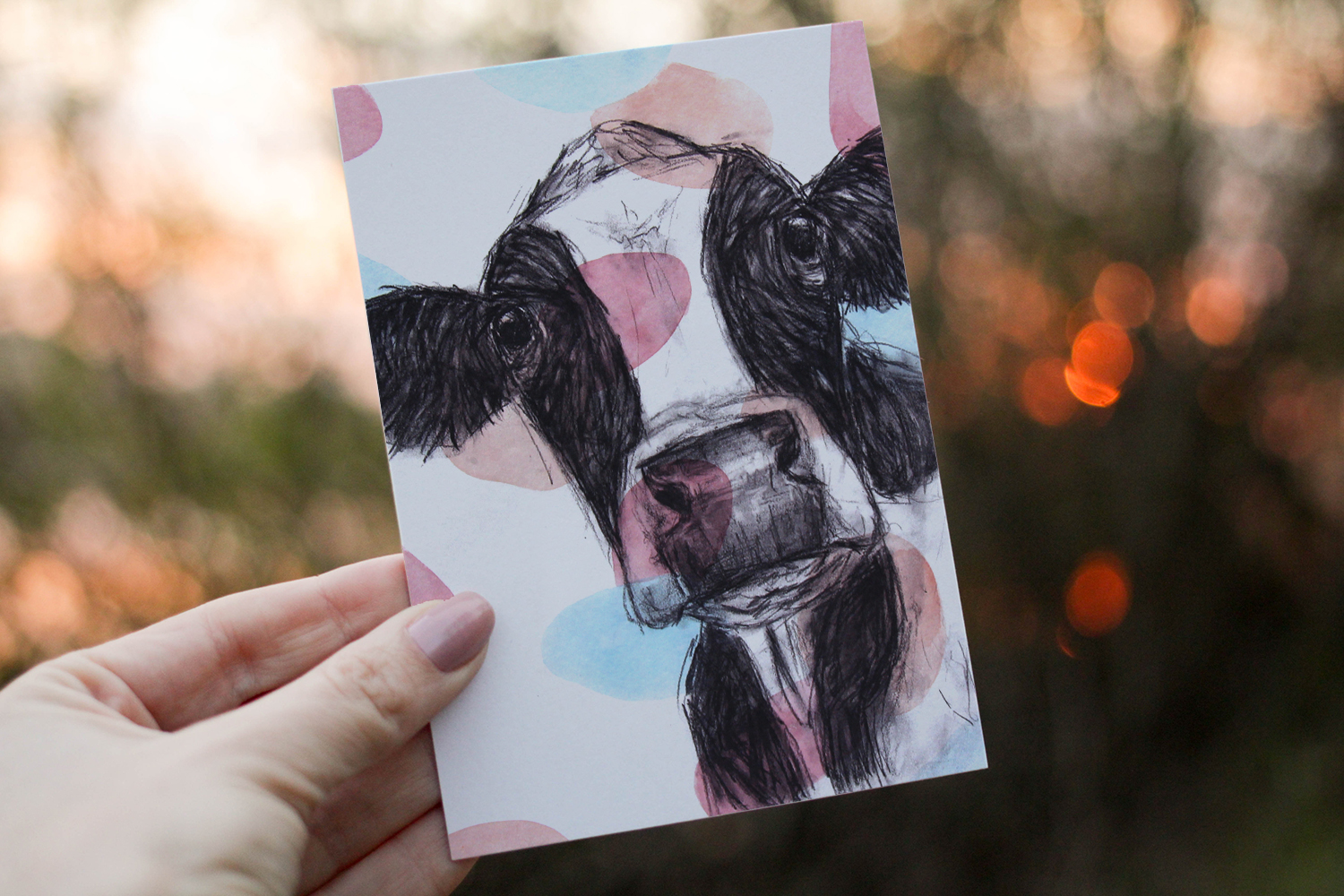 Pastel Cow Greetings Card - Image 4