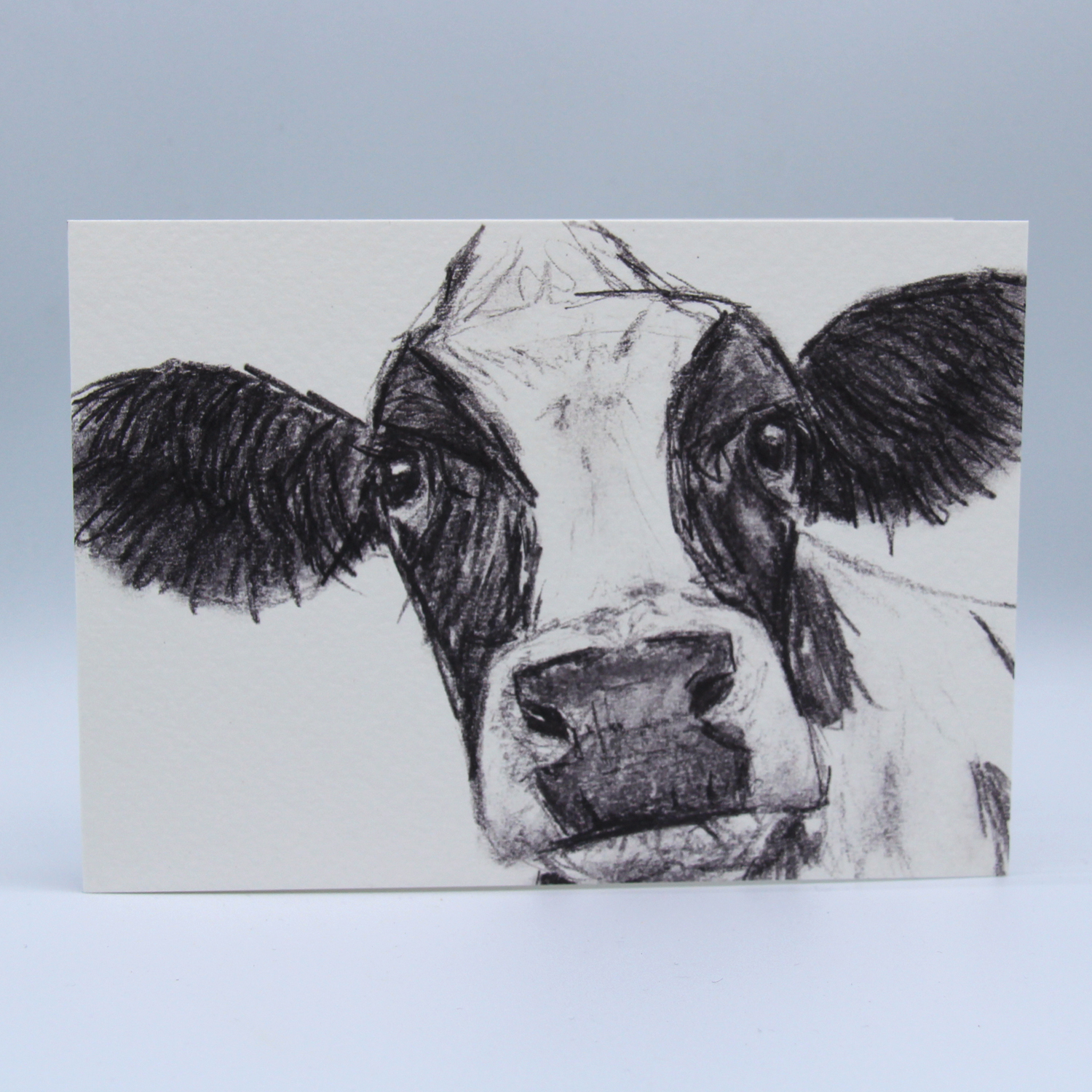 Charcoal Cow Card